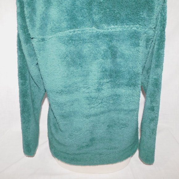 Eddie Bauer Womens M Green Plush Fleece 1/4 Snap Pullover Sweater - Picture 12 of 12